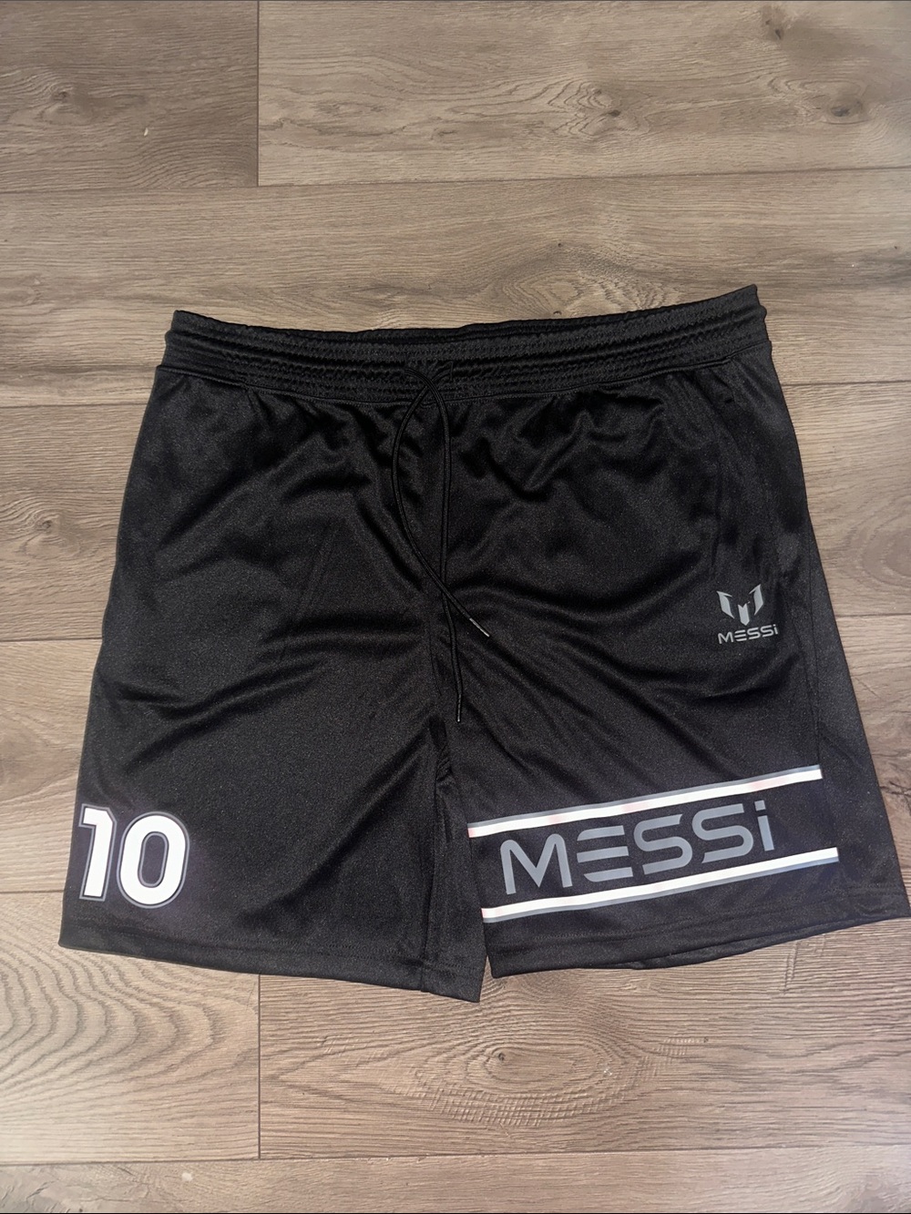 MESSI Men's Black Athletic Shorts with Number 10 Detail